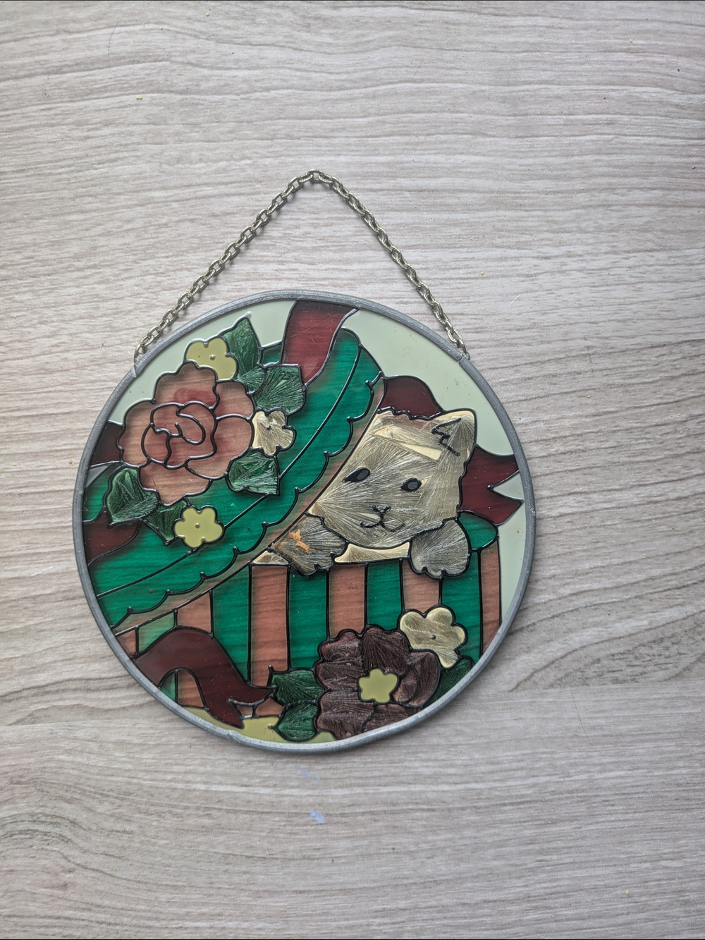 Stained Glass Cat Hanging Window Catcher